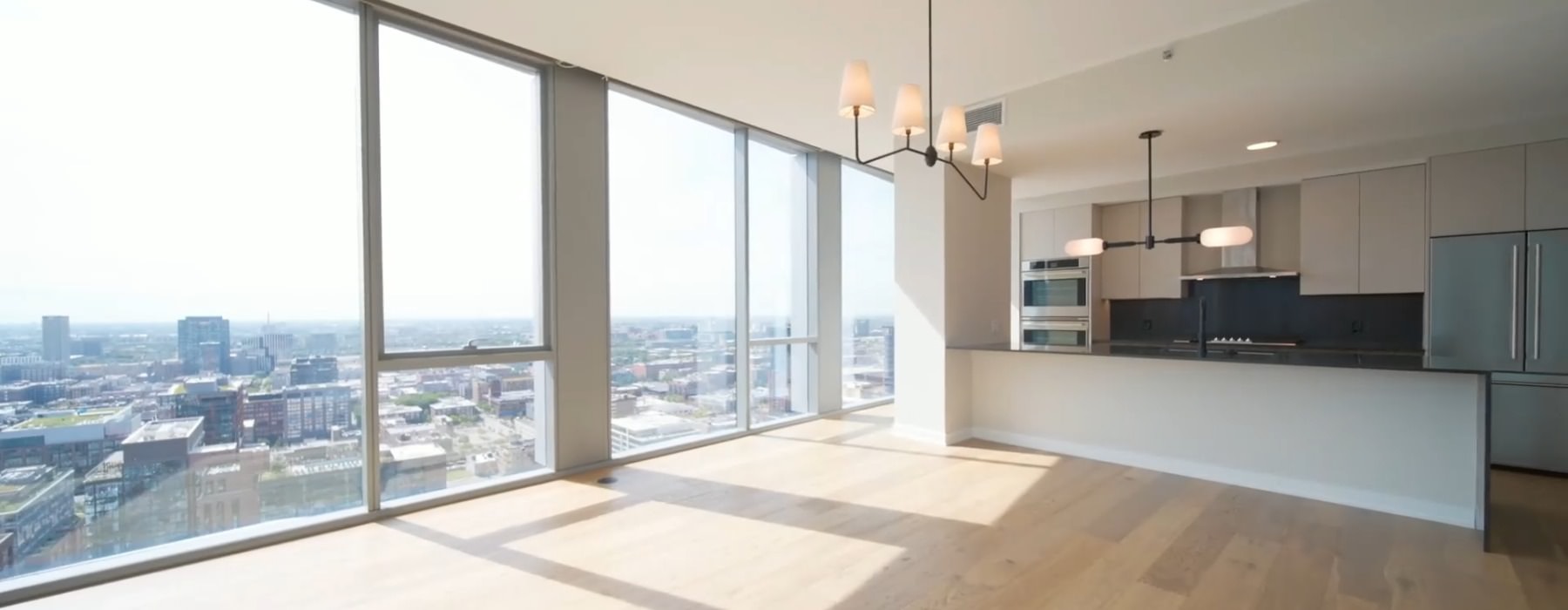 Open space living area with natural lighting